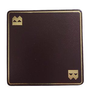 VINTAGE Leather Coasters NWT- Bank of Montreal (Burgundy, Brown, Gold)